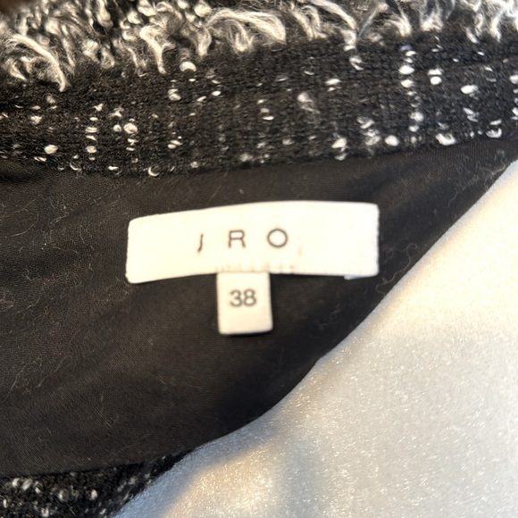 On Trend IRO Cof Black and White Open Front Tweed Jacket- Size 38 - Picture 9 of 11